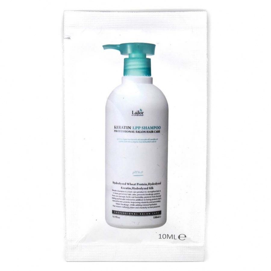 Беcсульфатный шампунь для восстановления волос с кератином Keratin Lpp Shampoo Pouch 10мл LАDOR фото 1
