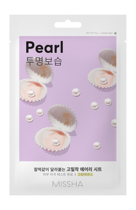 Тканевая маска для сияния с экстрактом жемчуга Airy Fit Sheet Mask Pearl 19г MISSHA фото 1