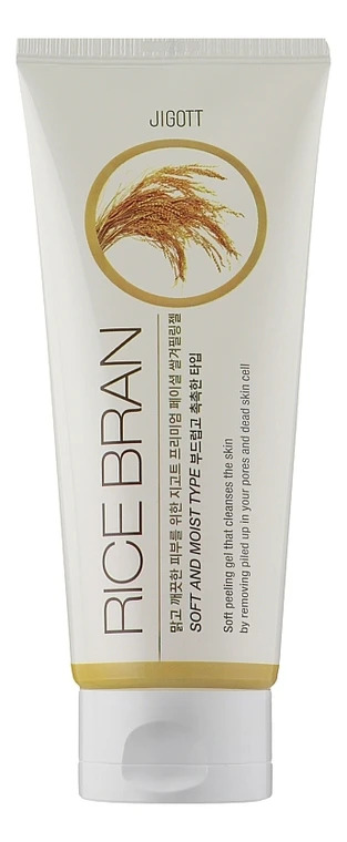 Очищающий гель для лица с экстрактом рисовых отрубей Premium Facial Rice Bran Peeling 180 мл JIGOTT фото 1