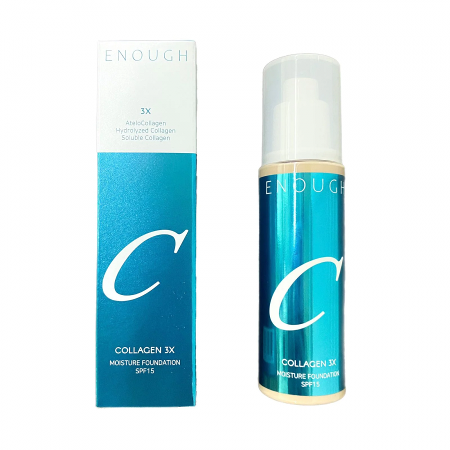 Увлажняющий тональный крем с коллагеном тон 20 Collagen 3X Moisture Foundation SPF15 100мл ENOUGH фото 1