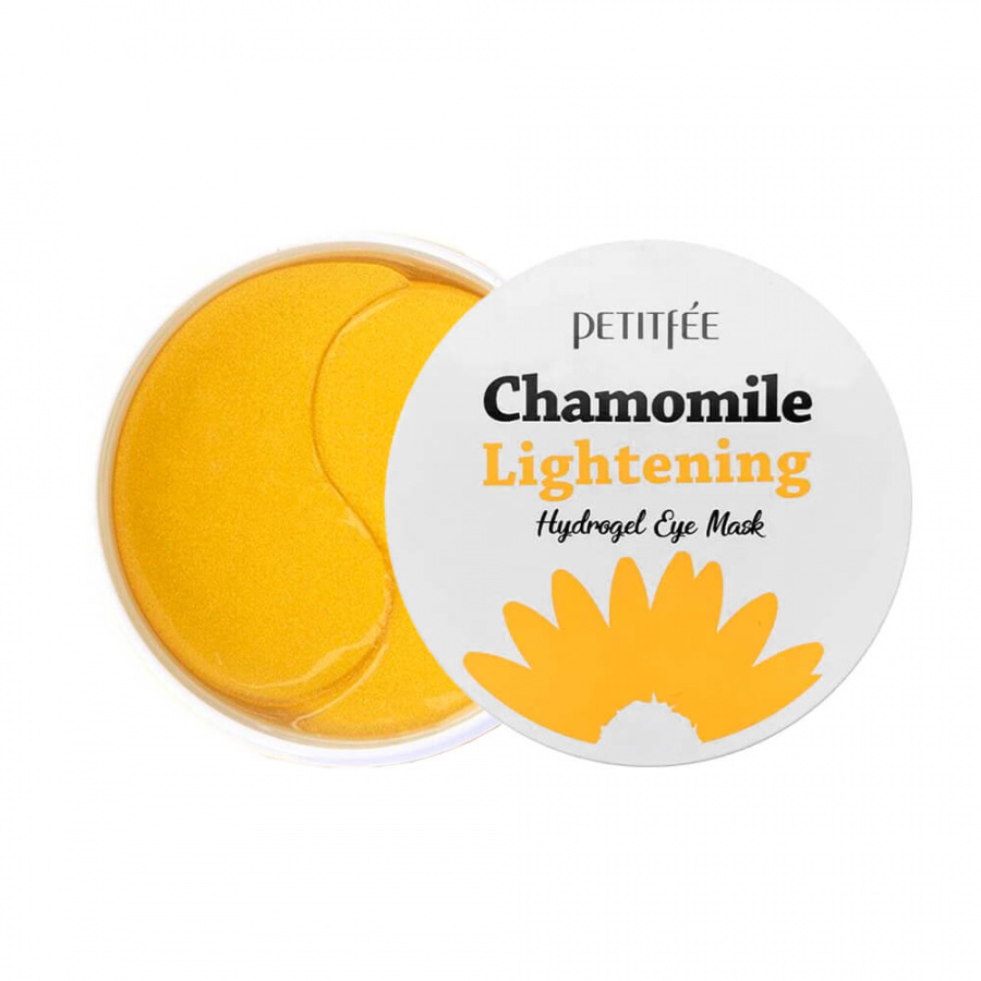 Осветляющие патчи с ромашкой и экстрактом юдзу Chamomile Lightening Hydrogel Eye Mask 60шт PETITFEE фото 1
