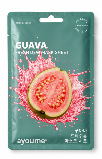 Тканевая маска с экстрактом гуавы и коллагеном Guava Fresh Dew Mask Sheet 23мл AYOUME фото 1