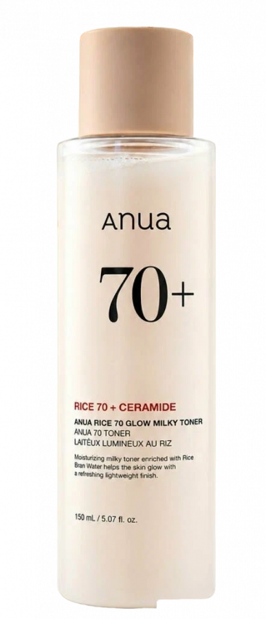 Тонер молочный с рисовым экстрактом и керамидами Rice 70 Glow Milky Toner 150мл ANUA фото 1