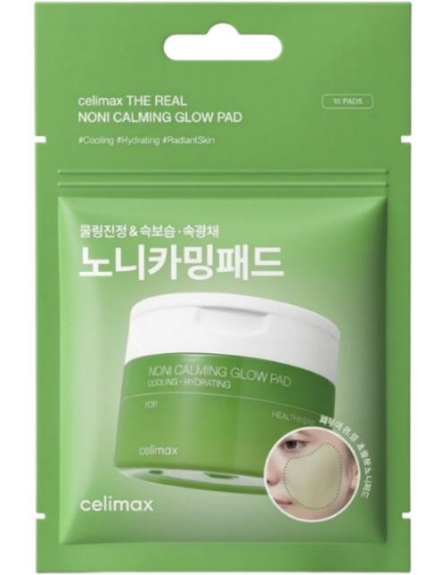 Успокаивающие тонер-пэды с экстрактом нони The Real Noni Calming Glow Pad 10 шт CELIMAX фото 1