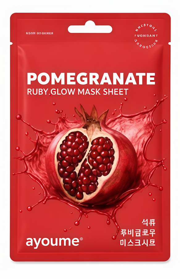 Тканевая маска с экстрактом граната Pomegranate Ruby Glow Mask Sheet 23мл AYOUME фото 1