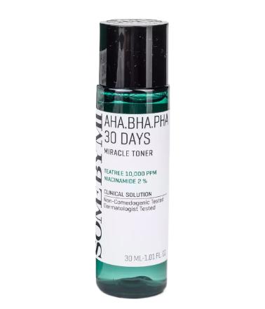 Кислотный очищающий тонер AHA/BHA/PHA 30 Days Miracle Toner 30мл SOME BY MI фото 1