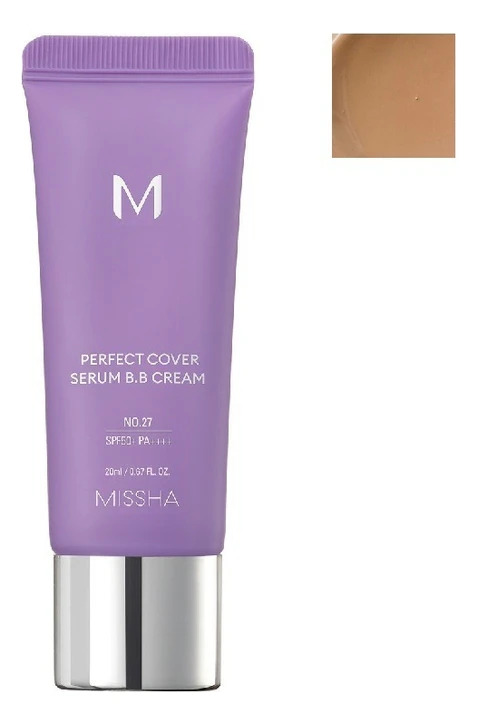 ВВ крем для лица 27 тон M Perfect Cover Serum BB Cream SPF50+ PA++++ 20мл MISSHA фото 1