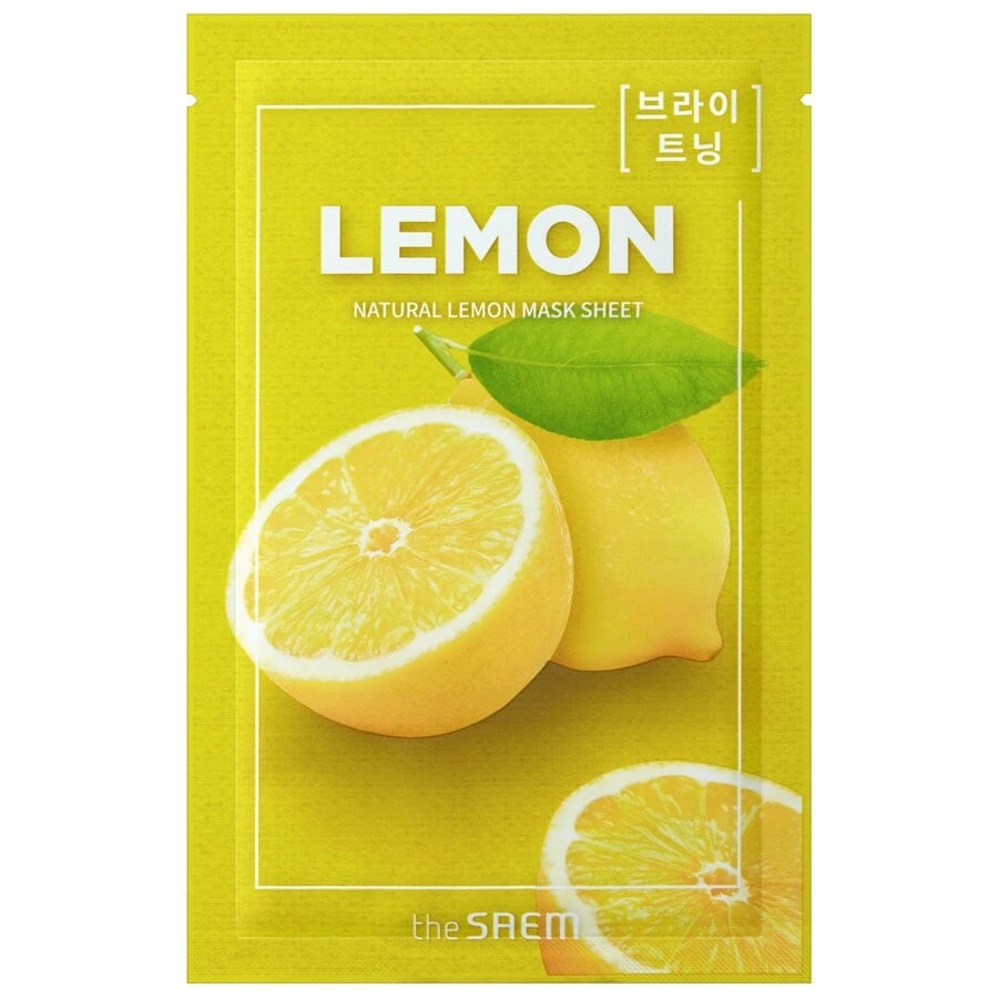 Тканевая маска для лица с экстрактом лимона Natural Lemon Mask Sheet 21мл THE SAEM фото 1
