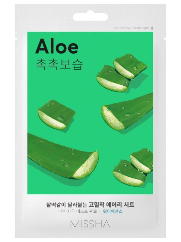 Увлажняющая тканевая маска с экстрактом алоэ Airy Fit Sheet Mask Aloe 19г MISSHA фото 1