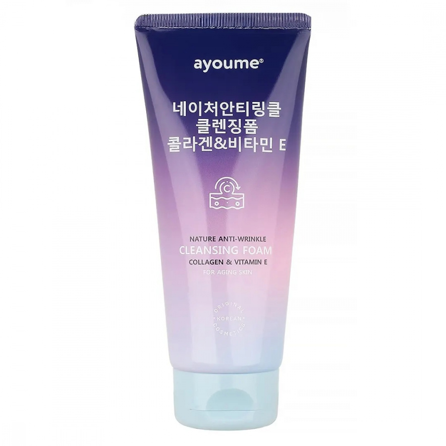 Пенка для умывания с коллагеном и витамином Е Nature Anti-Wrinkle Cleansing Foam 100мл AYOUME фото 1