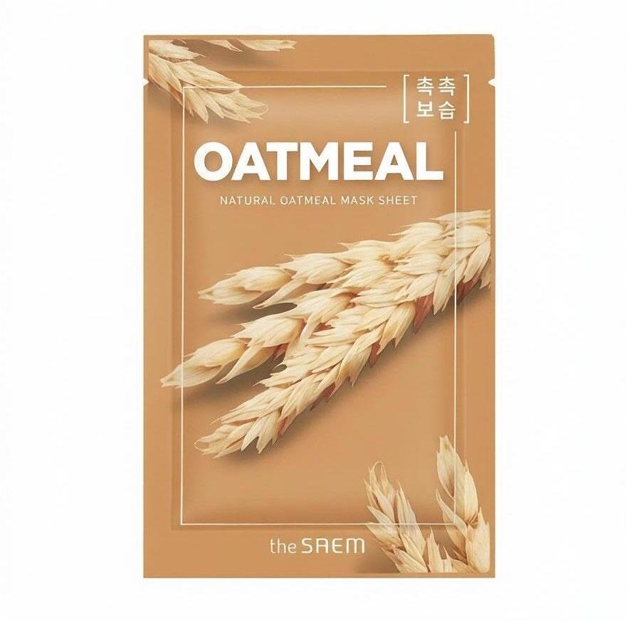 Тканевая маска для лица с экстрактом овсянки Natural Oatmeal Mask Sheet 21 мл The Saem фото 1