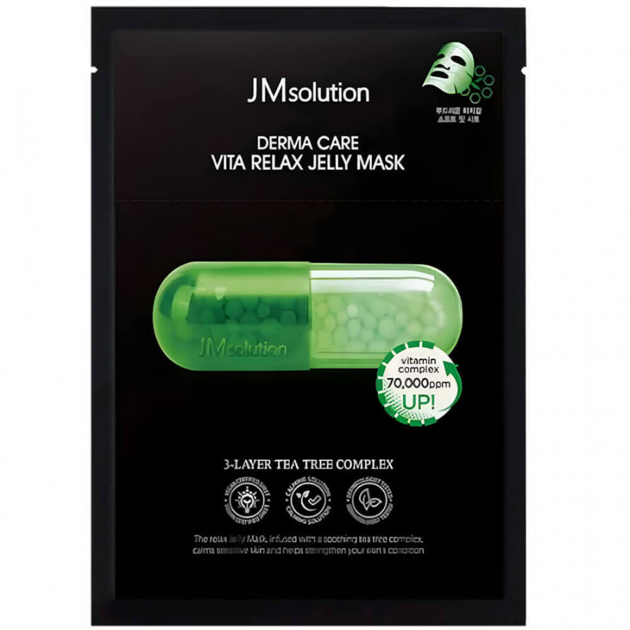 Расслабляющая тканевая маска-желе с чайным деревом Derma Care Vita Relax Jelly Mask 30 мл JMSOLUTION фото 1