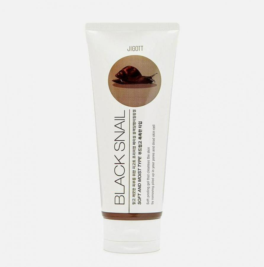 Очищающий гель для лица с муцином чёрной улитки Premium Facial Black Snail Peeling Gel 180мл JIGOTT фото 1