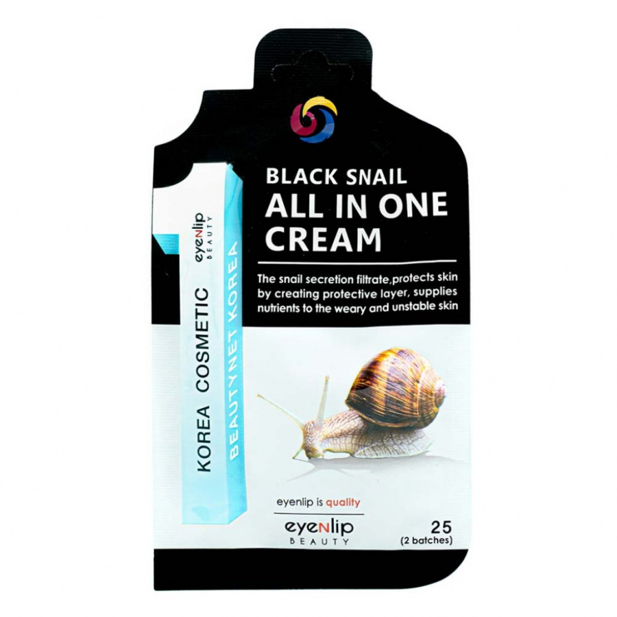 Крем для лица с муцином черной улитки Black Snail All In One Cream 25гр EYENLIP фото 1